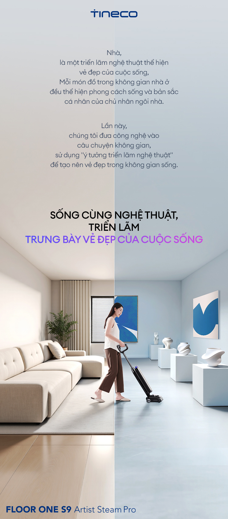 Máy hút bụi lau sàn khô ướt Tineco Floor One S9 Artist Steam Pro